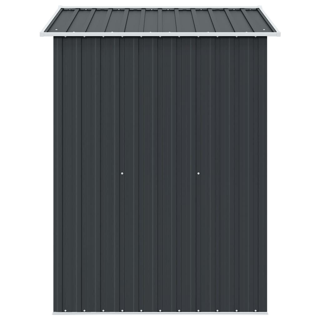 Gartenhaus aus Metall, Anthrazit, 204 x 132 x 186 cm, Gartenschuppen aus Stahl mit Doppelschiebetür, 4 Lüftungsöffnungen, Bodenrahmen, korrosionsbeständig und wetterfest