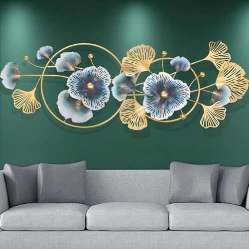 Escultura de Parede de Metal 3D com Folhas para 120cm, Decoração ...