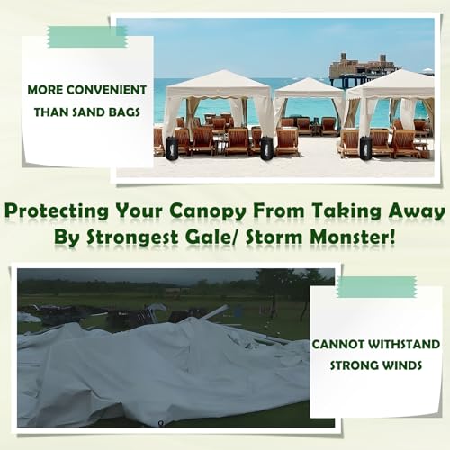 Image of Canopy Water Weight Bag,440 LBS Heavy Duty Tent Weights Set of 8 Leg Weights for Pop Up Canopy,Tent,Gazebo,Carport,Black