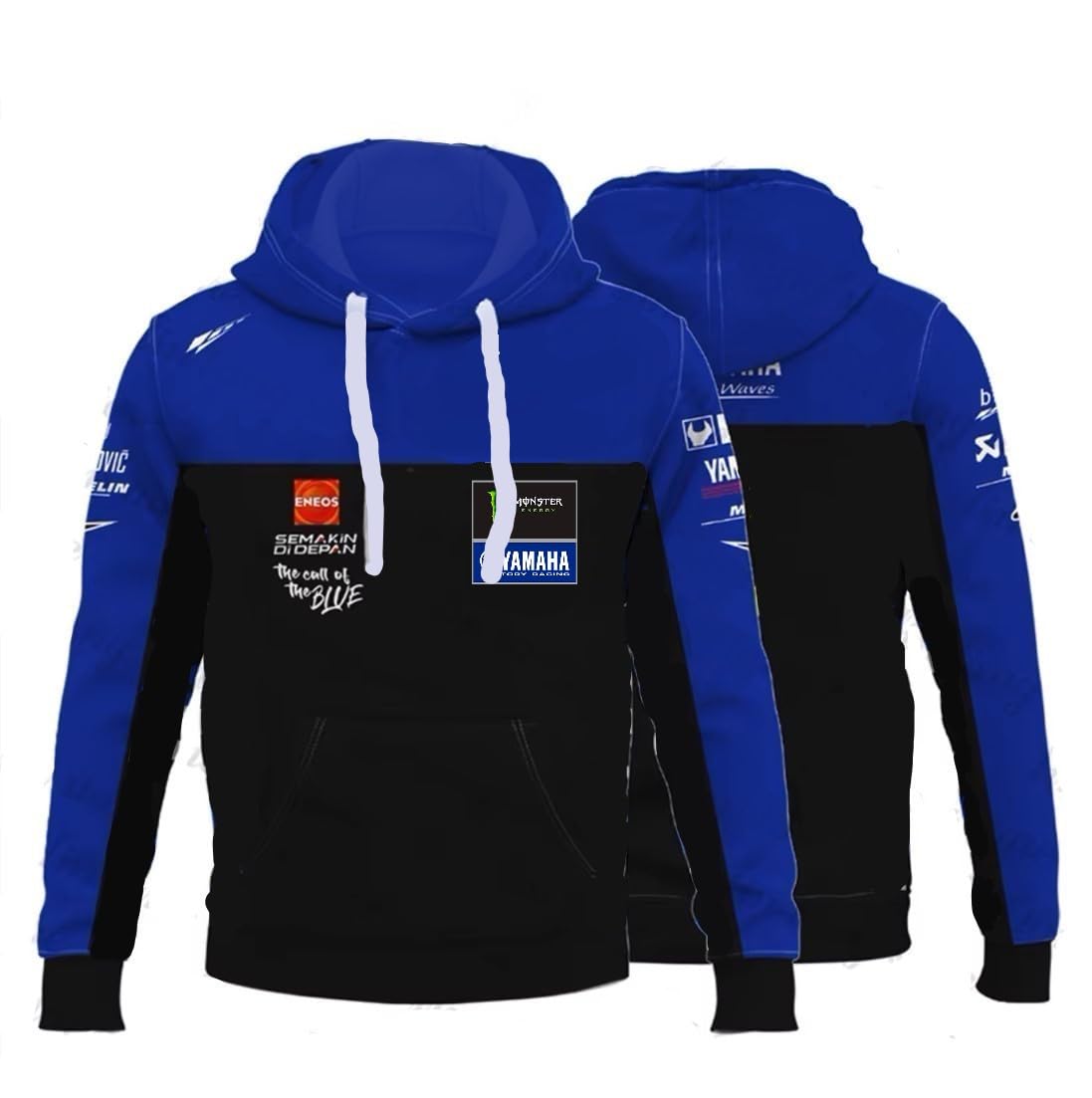 Sweatshirt à Capuche Fin pour Homme Équipe Yamáha (XL)