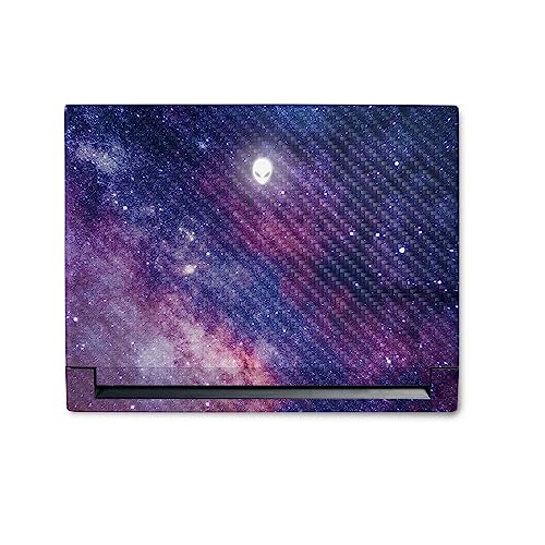 Image of MightySkins Carbon Fiber Skin Compatible with Alienware M18 R1 (2023) Full Wrap Kit - Violet Stars | Protective, Durable Textured Carbon Fiber Finish | Easy to Apply & Change Styles | Made in The USA