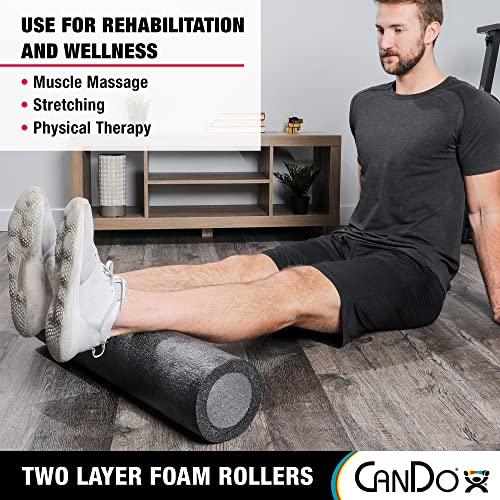 Cando Premium Two-Layer Foam Rollers For Muscle Restoration Massage Therapy Sport Recovery And Physical Therapy 6" X 30" Extra-Firm #TOP4