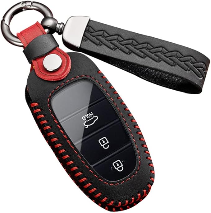 Ontto Autoschlüssel Hülle Hyundai - Metallisch Mit Leder