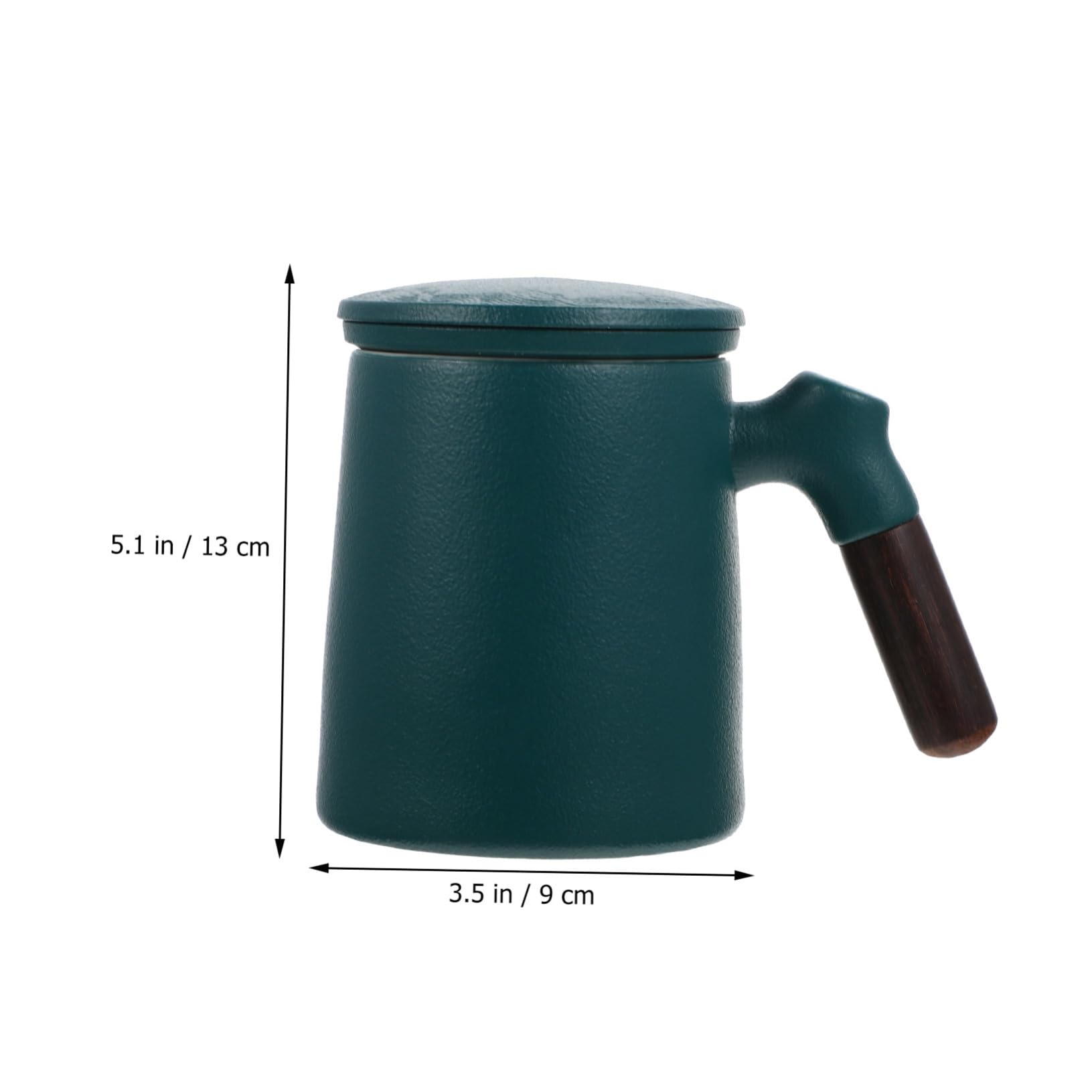 jojofuny Taza de Cerámica para Té con Infusor y Tapa Asa de Madera Capacidad Media Diseño Ligero y Base Antideslizante para Infusiones Caseras y Sueltas