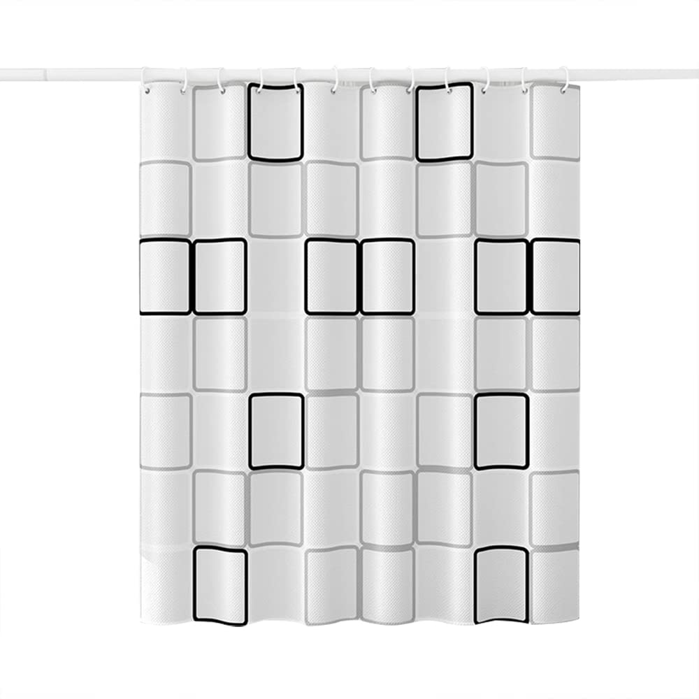 Cortina de ducha, antimoho, impermeable, con anillas, 180 x 200 cm