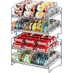 Simple Houseware 2 Tier Stackable Can Rack, Silver, 2 Pack