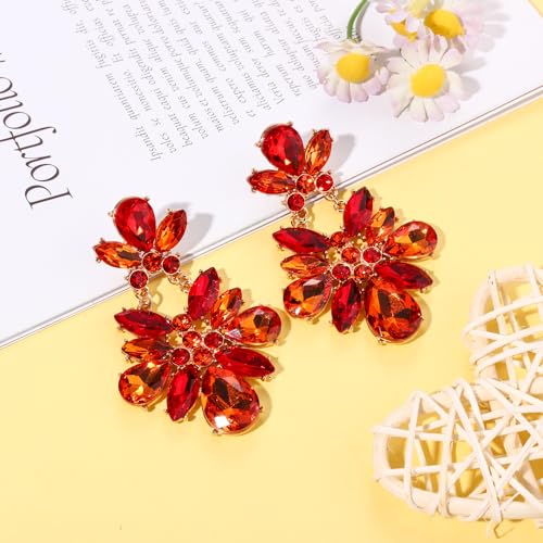 Mardi Gras Earrings for Women, Rhinestone Mardi Gras Accessory, Purple Green Gold Crystal Earrings Fat Tuesday Carnival Parade Party Jewelry Gifts4