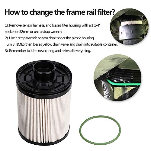 Fd-4615 6.7 Powerstroke Fuel Filter For 2011-2016 Ford F250 F350 F450 F550 Super Duty Truck 5 Micron Diesel Fuel Filter Water Separator Kit Replace Motorcraft Fd4615 Bc3Z-9N184-B 6.7L V8 Fuel Filters #TOP4
