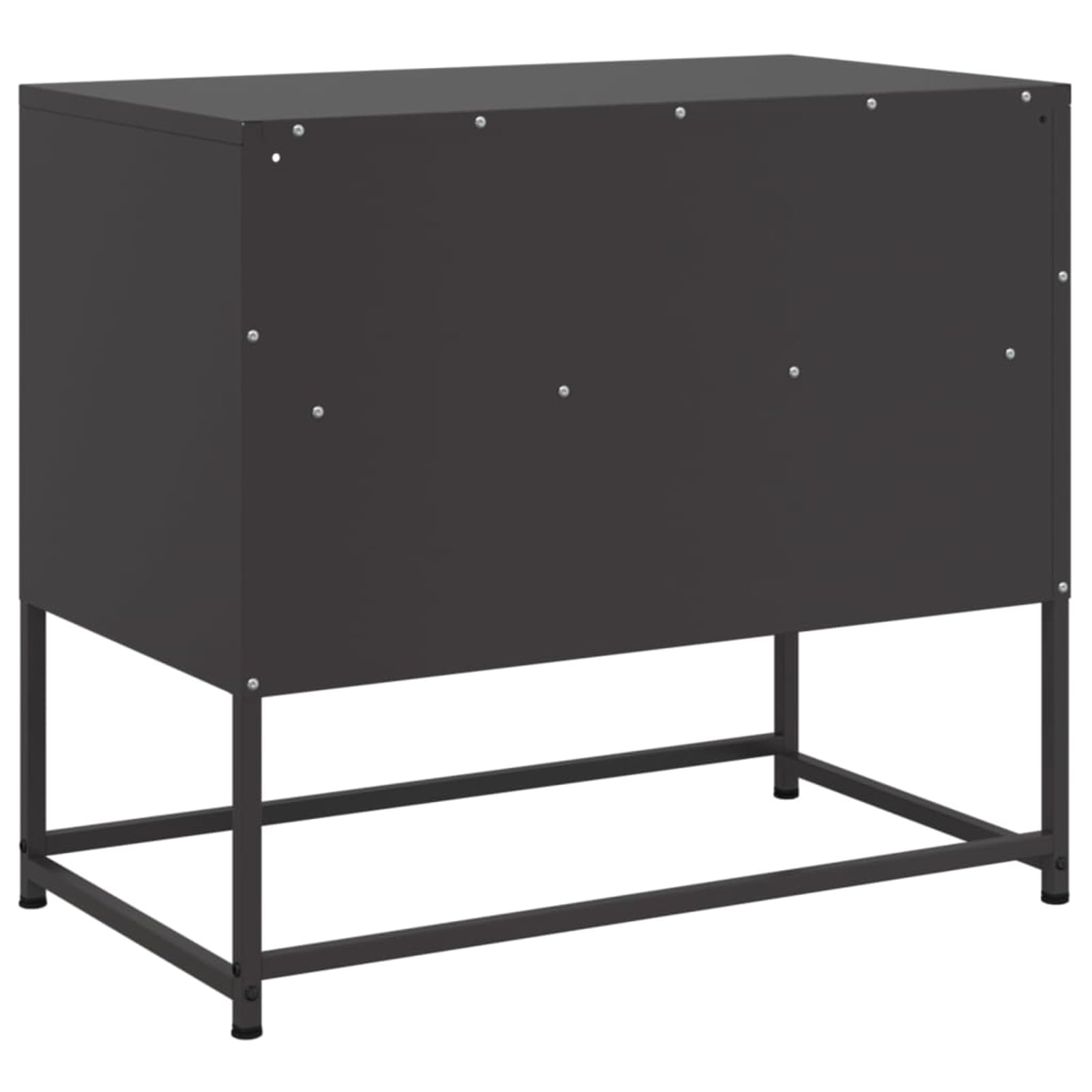 Szafka TV, czarna, 68 x 39 x 60,5 cm, stalowa, z 2 półkami i 2 szufladami, do salonu i sypialni