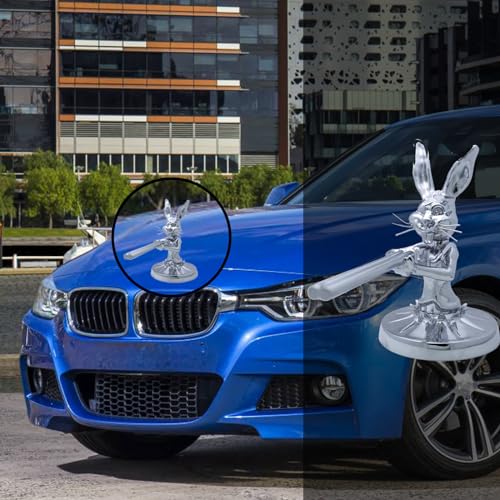 XDHLDULYK 1 peça de ornamento de capô de pistoleiro de coelho, ornamento de capô de caminhão de carr