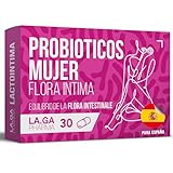 Probioticos Mujer Flora Intima. Ayuda contra Vaginosis Bacteriana, Candida y Cistitus. Lactobacillus Reuteri, Rhamnosus, Crispatus, Acidophilus y Boulardi. 30 Cápsulas Gastroresistentes, 1 Mes