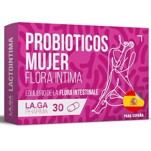 Probioticos Mujer Flora Intima. Ayuda contra Vaginosis Bacteriana, Candida y Cistitus. Lactobacillus Reuteri, Rhamnosus, Crispatus, Acidophilus y Boulardi. 30 Cápsulas Gastroresistentes, 1 Mes