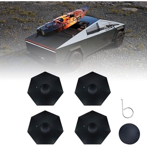 XOPIYAO Wheel Hub Center Caps Cover Compatible with 2024 Tesla Cybertruck Decoration Hubcaps ABS Cybertruck Accessories Easy Installation 4PCS Cover