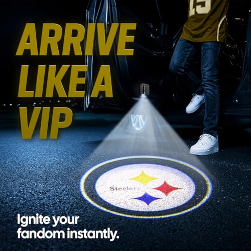 Image of LED Car Door Light - Officially Licensed NFL Wireless Projector - Show Your Team Pride - Battery Powered, Easy Install