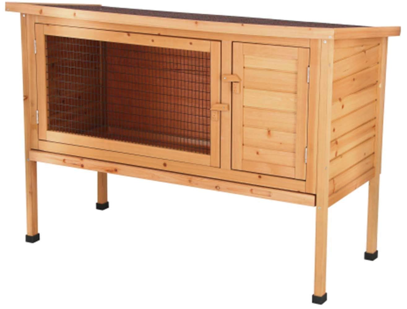 Kerbl Nagerstall Buddy (Farbe weiß, L x B x H 116 x 52 x 50, mit hochwertigem Gitter, aufklappbares Bitumendach) 82726