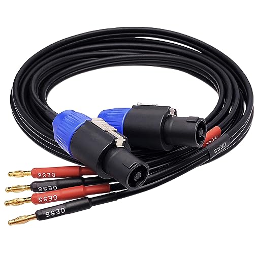 Cable banana a Speakon de calibre 12 y silicona flexible de 6 pies CESS-274-6f