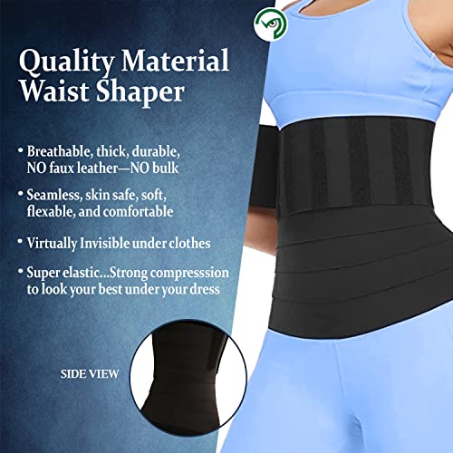Triedtrue Brands Sweat Bands For Stomach - Waist Trainer For Women Plus Size Fits All - Waist Wrap - Wrap Around Waist Trainer For Women - Waist Trainer For Women Belly Fat Black #TOP2