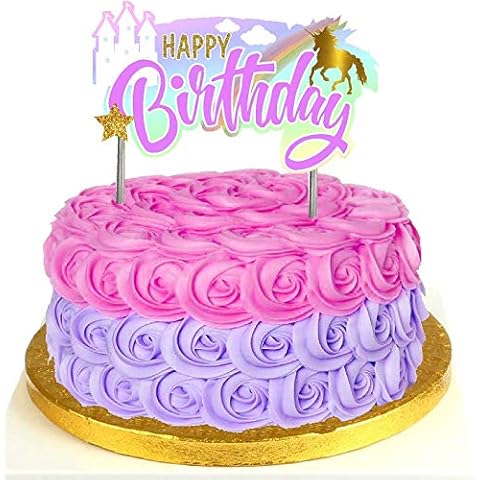 Celebrate Next Magical Princess Unicorn Cake / Food / Cupcake / Appetizer /Desert Decorating Topper Decorations with Sprinkles Cover