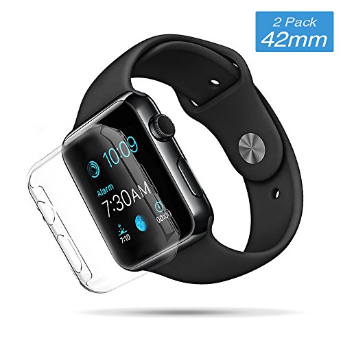 Elechok for Apple Watch Case 42mm, iWatch 0.26mm Screen Protector Tpu Full-body Protective Clear HD Clear Ultra-thin Cover for Apple Watch Series 2 3 (42mm