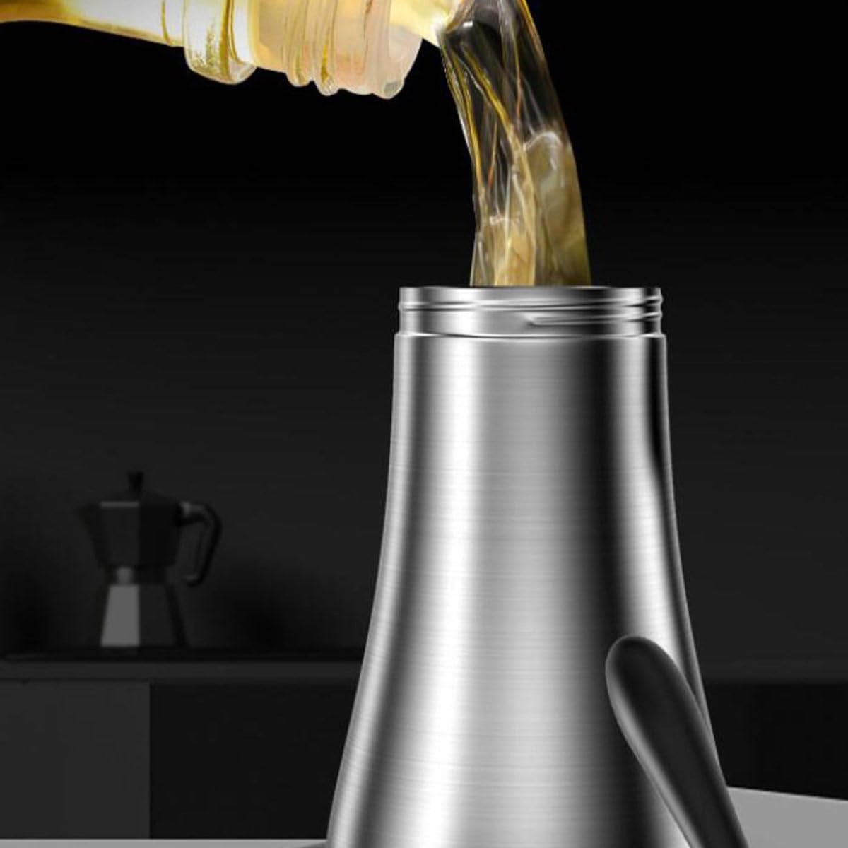 Luxshiny 316 Stainless Steel Oil Bottle 1000ml Simple Kitchen Condiment Dispenser for Cooking and Seasoning, Multipurpose Home Oil Sprayer with Leak-proof Design