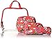 Vera Bradley Women's 4 Piece Cosmetic Makeup Organizer Bag Set, Coral Floral, One Size