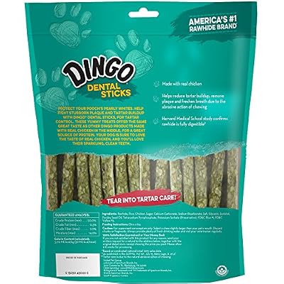Dingo Tartar and Breath Dental Sticks for All Dogs, 48-Count (Pack of 8)