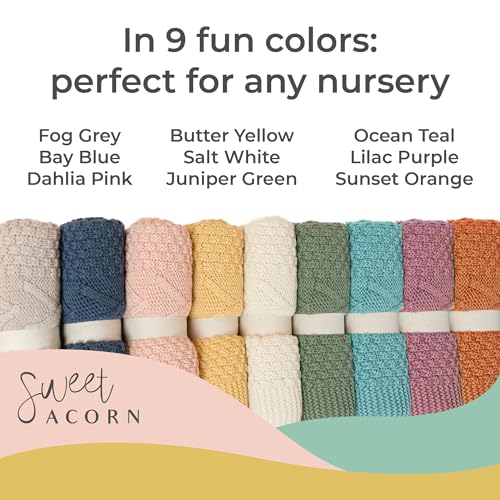 Image of Knit Baby Blanket in Elegant Pattern, Organic Cotton Blankets for Crib or Stroller, Receiving Blankets - Salt White