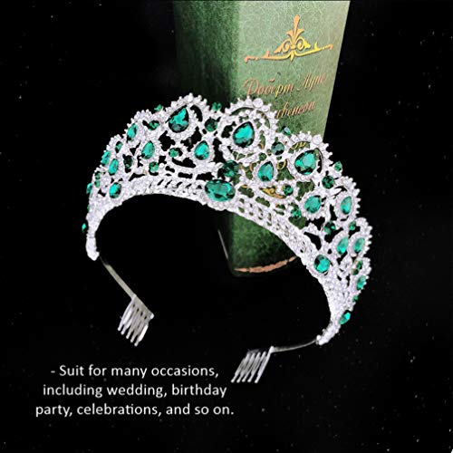Coroas de cristal e tiaras da PIXNOR com pente, coroa de casamento rainha barroca tiara tiara tiara