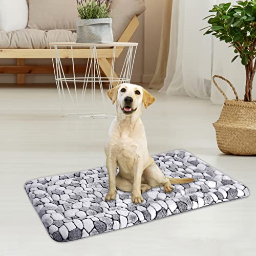 Vankean Dog Crate Pad Bed Mat Reversible (Warm & Cool), Soft Pet Sleeping Mat Dog Bed For Crate Suitable For Small To Xx-Large Dogs And Cats, Machine Washable Crate Beds, Grey Stone Pattern #TOP6