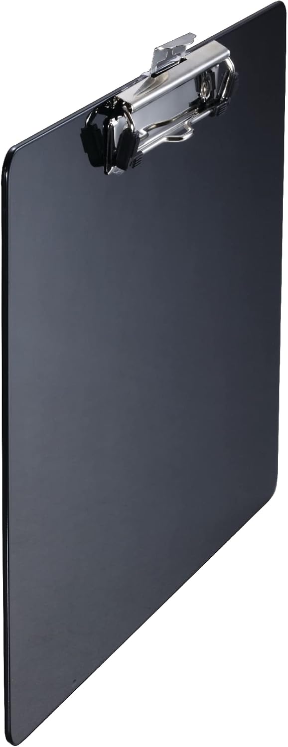 Officemate Landscape Plastic Clipboard, 9" x 12 1/2" x 1/2", 60% Recycled, Black