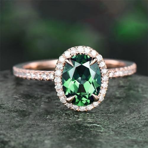 Emerald Wedding Ring Set for Women Antique Vintage Solitaire Created Green Emerald Ring Jewelry for Brides Wedding for Her3