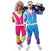80s / 90s Shell Suit Party Dress Costume/Retro Tracksuit/Hip Hop Costumes/Windbreaker & Pants (XL, Blue)