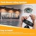VANoopee Flush Mount LED Ceiling Spotlight Dimmable Adjustable Spotlight Directional Spot Lights Indoor Bright Can Accent Fixture for Living Room - CRI90 Flicker Free 10W 800lm 3000K Black 2 Pack