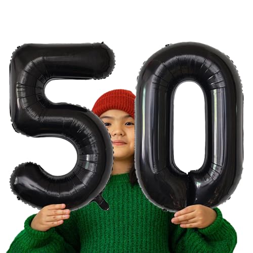 Image of Number Balloons Black Party Balloon - Giant Number 10 Balloon, 40 Inch Large Balloon for Birthday Decorations, Black Party Supplies for Men Women