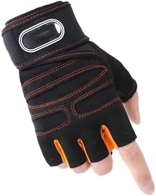 Lifting Gloves Gym Gloves for Men Women Fitness Weight Lifting Wristband Body Building Training Sports Exercise Cycling Glove Shockproof(Dark Blue,Medium)