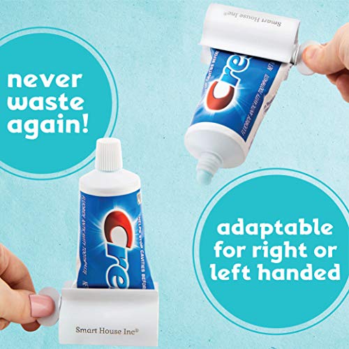 Image of Toothpaste Squeezer Tube Roller Stainless Steel Tube Squeezer Rollers, Saves Toothpaste, Creams, Puts an end to Waste (White)