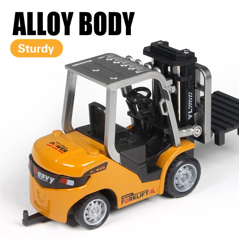 DUKUSEEK Mini carrello elevatore a forcale RC della scala 1:64, modello telecomandato RWD della costruzione del veicolo industriale della lega RC