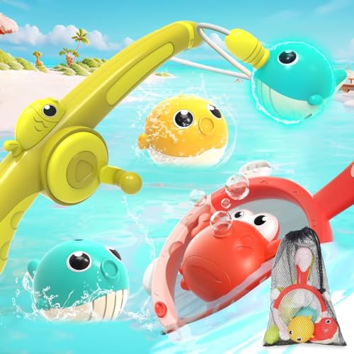 Conutoo お風呂 おもちゃ 魚釣り おもちゃ 赤ちゃん お風呂 玩具 男の子 女の子 水遊び ゲーム 知育玩具 1歳 2歳 3歳 4歳 5歳 プレゼント フィッシングゲーム プール 磁気釣り 釣り遊び プレイ 子供 人気 誕生日プレゼン (フィッシン