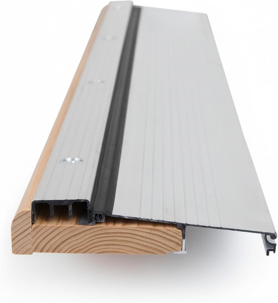 Barzen Adjustable Exterior Door Threshold for Exterior Doors, Adjustable Height with Aluminum Top Door Sill - 36" Long x 5.75" Wide and 1.125" High - Aluminum, 5.75" Wide (Aluminum)