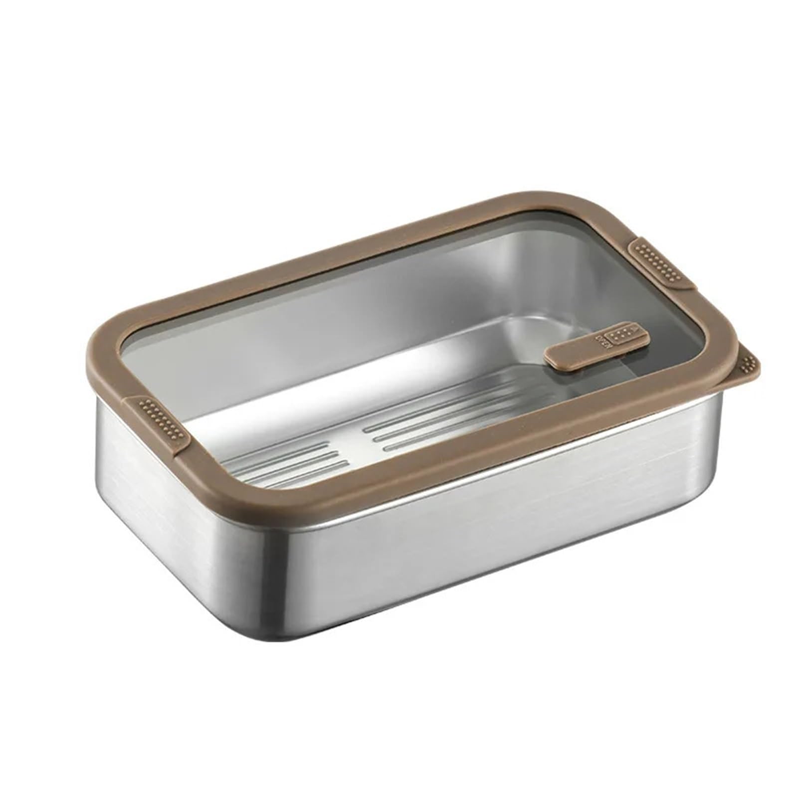 304 stalowy hermetyczny pojemnik na żywność ze szklaną pokrywką, szczelne pudełko Bento na lunch, owoce, posiłki, organizer na lodówkę, 700 ml