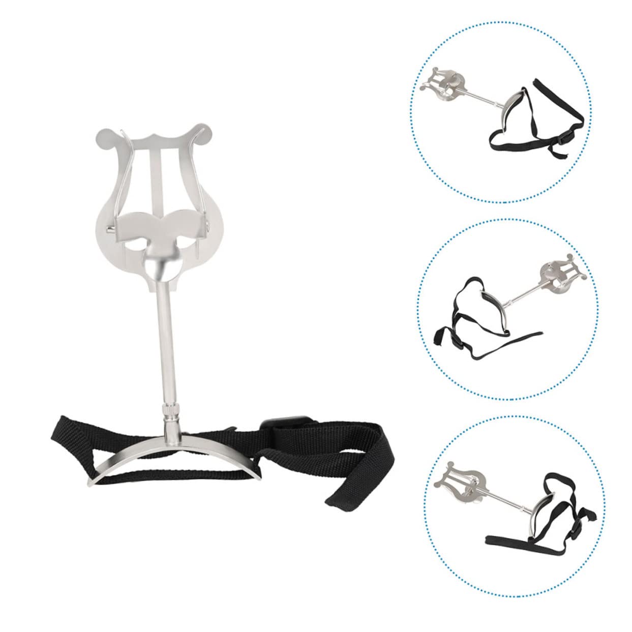 FAVOMOTO Euphonium Sheet Music Stand Compact and Lightweight Euphonium Music Stand Silver Sturdy Easy to Carry