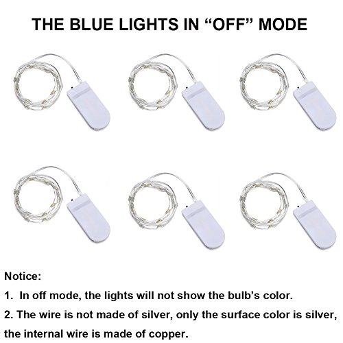 Gdealer 6 Pack Fairy String Lights 7.2Ft 20 Led Starry String Lights Battery Powered Halloween Lights Copper Wire Lights Firefly Lights For Diy Christmas Decor Lights Blue #TOP5