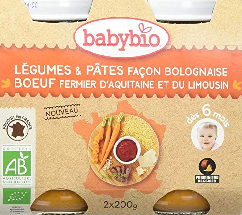 Babybio légumes & pâtes façon bolognaise bœuf 2x200g