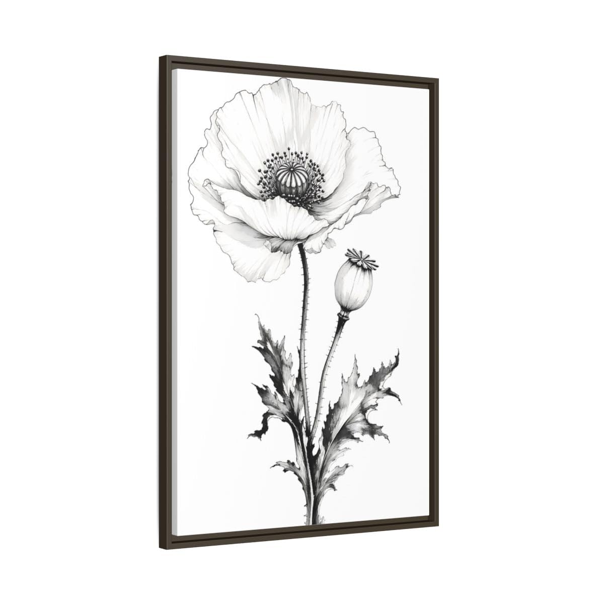 Impression pavot noir et blanc pour habiller un grand mur de séjour - 8