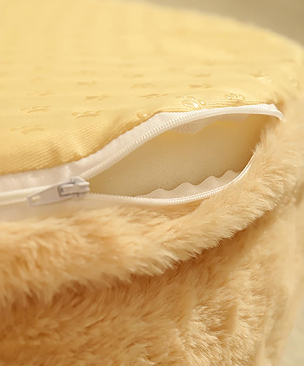 Pet Sofa Bed for Small Cats and Dogs up to 16.5 lbs, Indoor Cat Bed with Anti-Slip Bottom (Yellow, One Size)