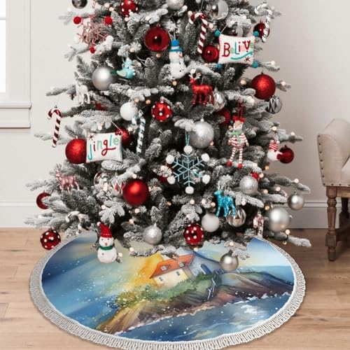 Jupe de sapin de Noël pour les vacances : cache-pied de 121,9 cm
