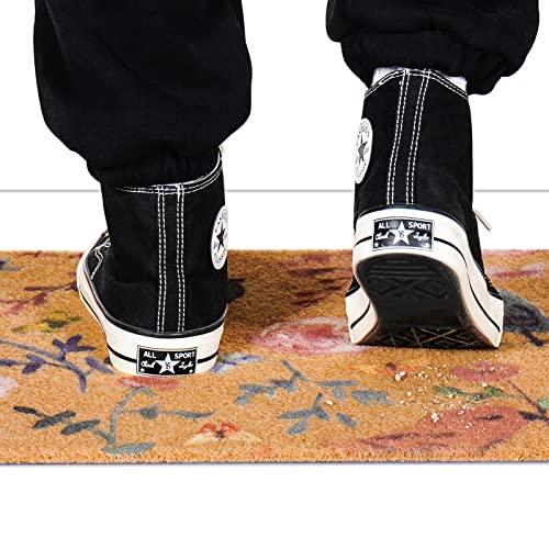 Uini Summer Door Mats Outdoor Indoor Welcome Mat, Birds Floral Front Door Mat, Non Slip Bird Flower Doormat For Outdoor Entrance, Entry, Porch, Resist Dirt, 17" X 30", Easy To Clean #TOP6