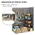 UDPATIO Outdoor Resin Storage Shed 5x3 FT, Plastic Garden Shed for Bike, Garbage Can, Tool, Outside Sheds & Outdoor Storage Storage Box with Lockable Door for Backyard, Patio, Lawn, Grey & White