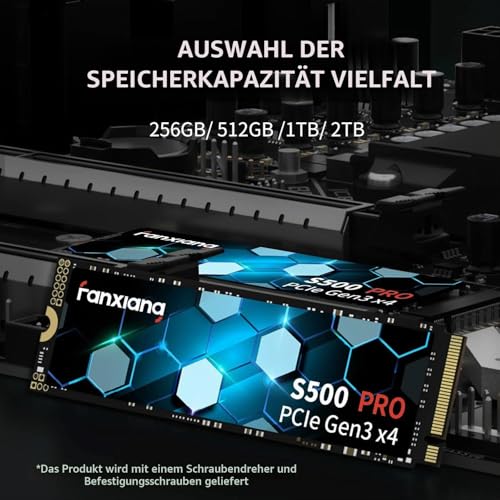 fanxiang M.2 SSD 256GB Interne NVMe SSD Festplatte PCIe 3.0, 3000MB/s Lesen, SSD M.2 2280 mit SLC Cache, Kompatibel mit Laptop, Notebook und Desktop (S500Pro) – Ansicht 6
