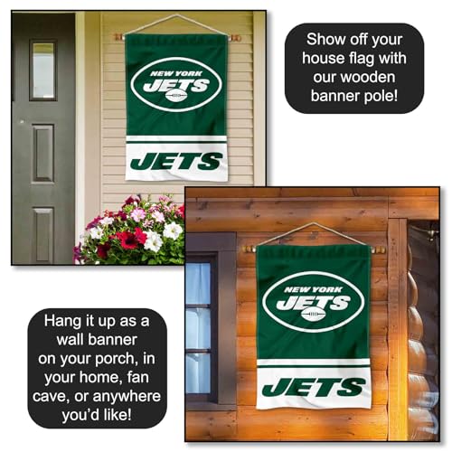 Drapeau New York Jets lisible des deux côtés pour façade de maison - 5